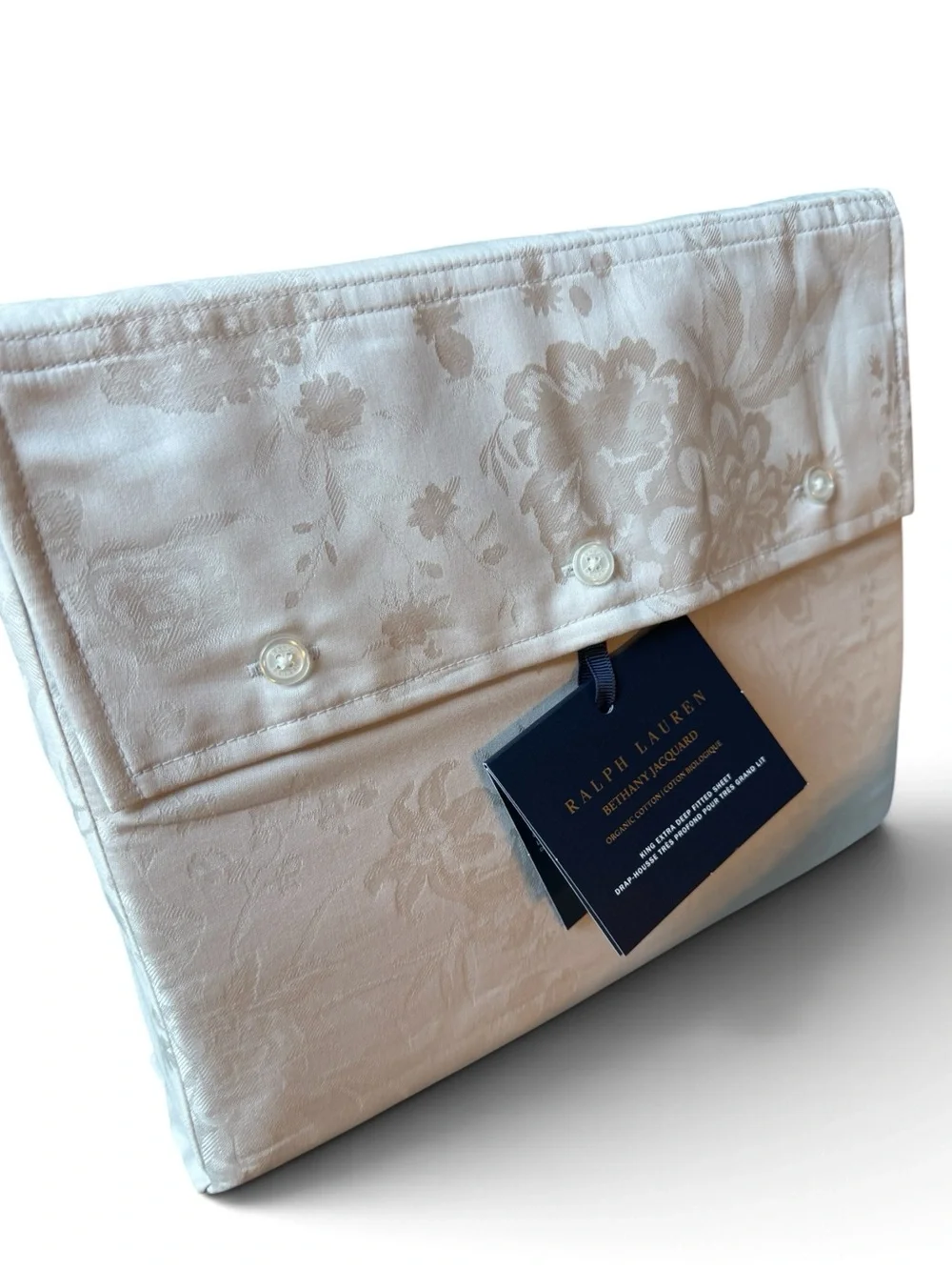 Ralph Lauren Home Bethany Jacquard King Extra Deep Fitted Sheet NWT